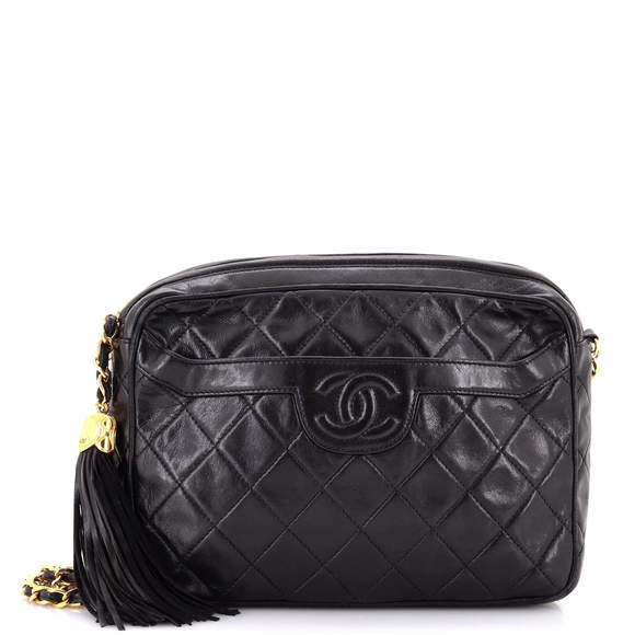 Chanel Medium Vintage Camera Tassel Bag Quilted Leather - Picture 1 of 8